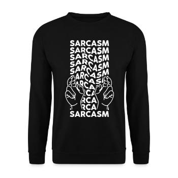 Sarcasme Typographie sarcastique Streetwear - Sweat-shirt Unisexe - noir - Devant - Alina (178cm) & Michal (187cm)
