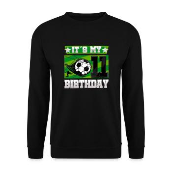 11th birthday Boy Soccer 11 Years Old Gifts - Unisex Pullover - Schwarz - Vorne - Alina (178cm) & Michal (187cm)