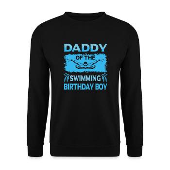 Daddy Of the Birthday Boy Swimming Family Design - Unisex Sweatshirt - black - Front - Alina (178cm) & Michal (187cm)