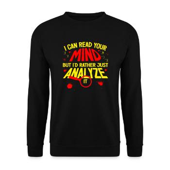 Psychologue médico-légal Loupe Cadeau médico-légal - Sweat-shirt Unisexe - noir - Devant - Alina (178cm) & Michal (187cm)
