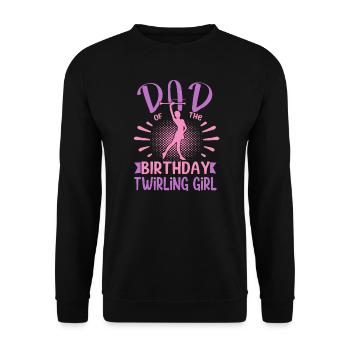 Dad Of the Birthday Girl twirling Family Design - Unisex Pullover - Schwarz - Vorne - Alina (178cm) & Michal (187cm)