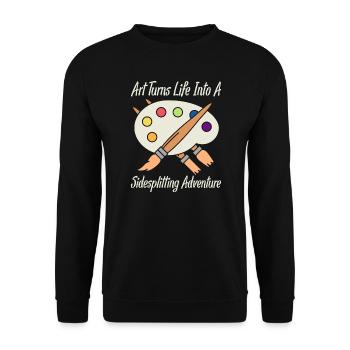 Artist Painter Graphic Sidesplitting Adventure - Unisex Sweatshirt - black - Front - Alina (178cm) & Michal (187cm)