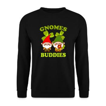 Gnomes Buddies Idée cadeau amusante pour nain de pelouse - Sweat-shirt Unisexe - noir - Devant - Alina (178cm) & Michal (187cm)
