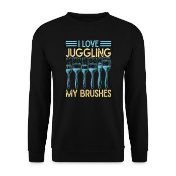 House Painter Dad Unique Gifts - Unisex Sweatshirt - black - Front - Alina (178cm) & Michal (187cm)