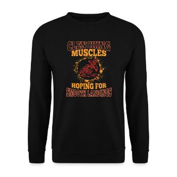 Un motard tout-terrain qui espère des atterrissages en douceur - Sweat-shirt Unisexe - noir - Devant - Alina (178cm) & Michal (187cm)