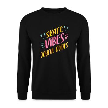 Rollerskater Party Skate Vibes Joyful Glides Gift - Unisex Pullover - Schwarz - Vorne - Alina (178cm) & Michal (187cm)