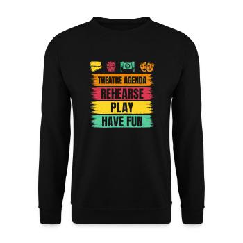 Théâtre musical Agenda Répétition Pièce de théâtre Cadeau amusant - Sweat-shirt Unisexe - noir - Devant - Alina (178cm) & Michal (187cm)