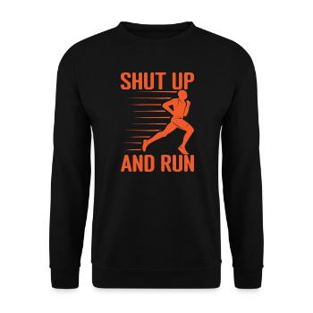Running Shut Up & Run Marathon Runner - Unisex Pullover - Schwarz - Vorne - Alina (178cm) & Michal (187cm)