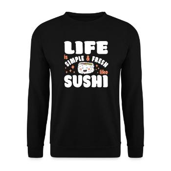 Sushi Lover Life est simple et frais comme les sushis - Sweat-shirt Unisexe - noir - Devant - Alina (178cm) & Michal (187cm)