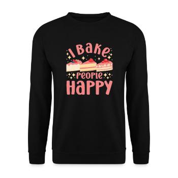 Cake Baker I Bake People Happy Cupcake - Unisex Sweatshirt - black - Front - Alina (178cm) & Michal (187cm)