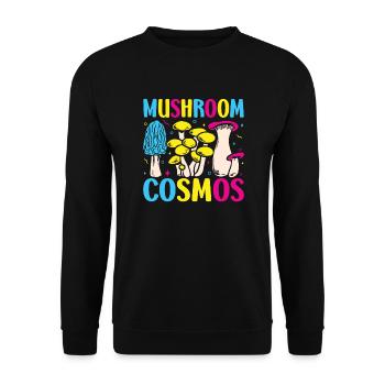 Mushroom Foraging Hunter Mushroom Cosmos - Unisex Sweatshirt - black - Front - Alina (178cm) & Michal (187cm)