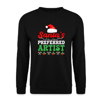 Funny Art Painter Santa ́s Preferred Artist Drawing - Unisex Sweatshirt - black - Front - Alina (178cm) & Michal (187cm)