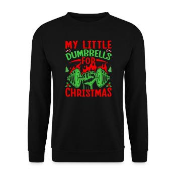 Fitness Fanatics Little Dumbbells For X-Mas - Unisex Pullover - Schwarz - Vorne - Alina (178cm) & Michal (187cm)