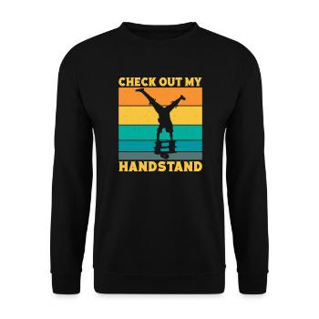 Découvrez mon idée de cadeaux d’artiste de cirque en équilibre sur les mains - Sweat-shirt Unisexe - noir - Devant - Alina (178cm) & Michal (187cm)