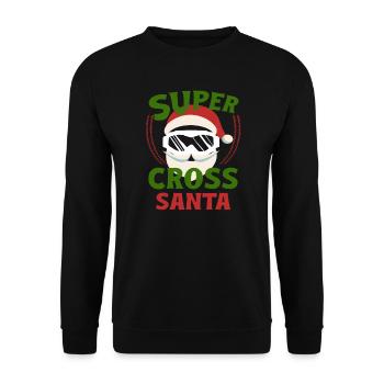 Dirt Biker Riding Supercross Santa Dirt Bike - Unisex Pullover - Schwarz - Vorne - Alina (178cm) & Michal (187cm)
