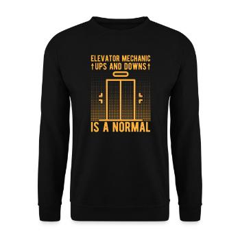 Elevator Mechanic – Ups & Downs Is A Normal Gift - Unisex Sweatshirt - black - Front - Alina (178cm) & Michal (187cm)