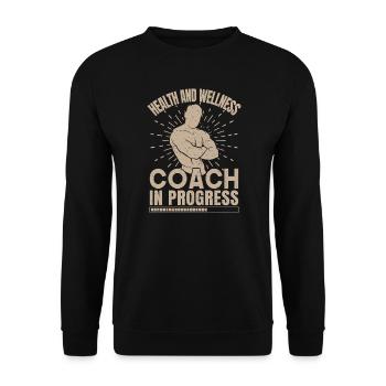 Fitness Motivation Bodybuilder Wellness Coach Gym - Unisex Sweatshirt - black - Front - Alina (178cm) & Michal (187cm)