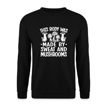 Morel Mushrooms Made By Sweat & Mushroom - Unisex Sweatshirt - black - Front - Alina (178cm) & Michal (187cm)