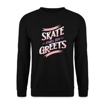 Roller Skater Party Skate Feats Life Greets Gift - Unisex Sweatshirt - black - Front - Alina (178cm) & Michal (187cm)