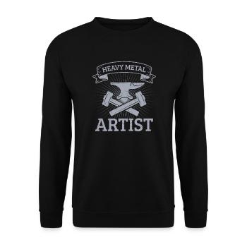 Idée cadeau de forgeage d’artiste de heavy metal - Sweat-shirt Unisexe - noir - Devant - Alina (178cm) & Michal (187cm)