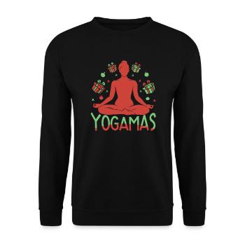 Yoga Yogamas Funny Yoga - Unisex Pullover - Schwarz - Vorne - Alina (178cm) & Michal (187cm)