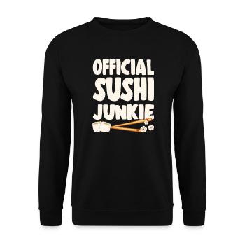 Sushi Lover Official Sushi Junkie - Unisex Sweatshirt - black - Front - Alina (178cm) & Michal (187cm)