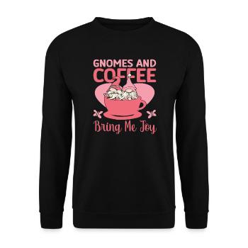 Nain de jardin Costume Café Fais-moi joie Gnome - Sweat-shirt Unisexe - noir - Devant - Alina (178cm) & Michal (187cm)