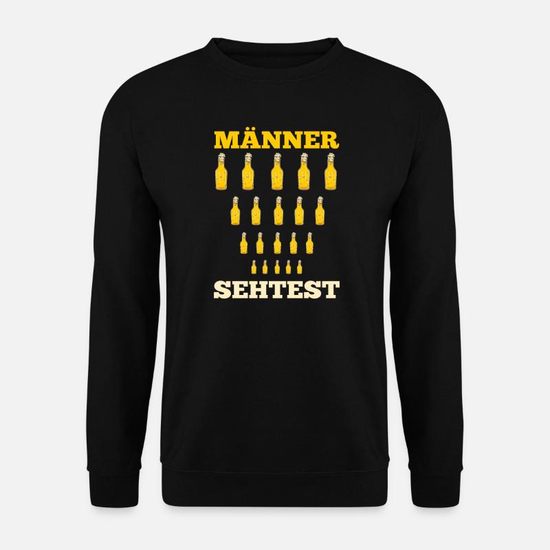 Bier Männer Sehtest Bier Spruch - Unisex Pullover - Schwarz