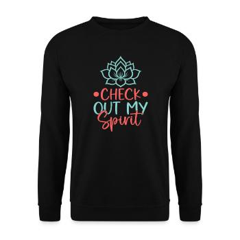 Yoga Découvrez My Spirit Funny Yoga - Sweat-shirt Unisexe - noir - Devant - Alina (178cm) & Michal (187cm)