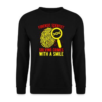 Forensic Science Major Solving Crimes With A Smile - Unisex Sweatshirt - black - Front - Alina (178cm) & Michal (187cm)