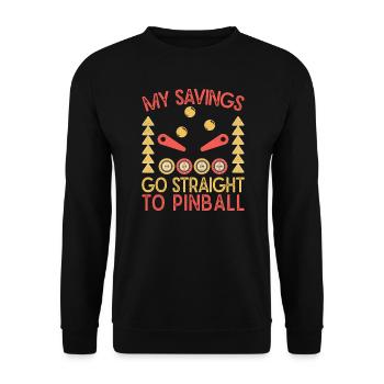My Savings Go Straight To Pinball Machine Arcade - Unisex Pullover - Schwarz - Vorne - Alina (178cm) & Michal (187cm)