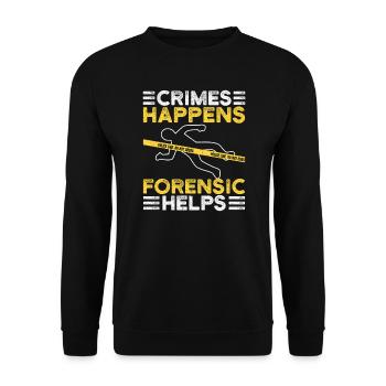 Forensic Analyst Crimes Happens Forensic Helps - Unisex Sweatshirt - black - Front - Alina (178cm) & Michal (187cm)
