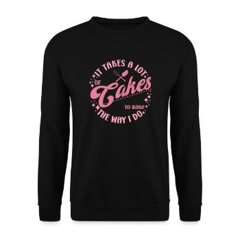 Cake Baker Lot De Gâteaux À Cuire Je Fais Cupcake - Sweat-shirt Unisexe - noir - Devant - Alina (178cm) & Michal (187cm)