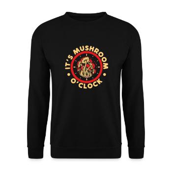 Champignon Cueillette Champignons Chasseur O ́Clock Morelle - Sweat-shirt Unisexe - noir - Devant - Alina (178cm) & Michal (187cm)