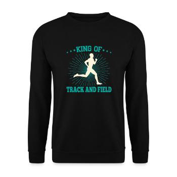 Track And Field Athletes King Of Track & Field - Unisex Sweatshirt - black - Front - Alina (178cm) & Michal (187cm)