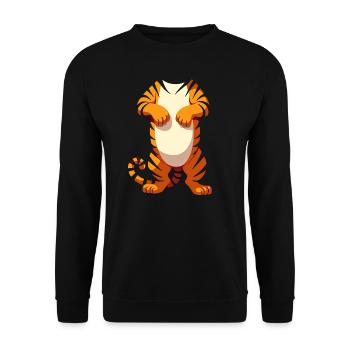 Tiger Kostüm Karneval Tigerkostüm Fasching - Unisex Pullover - Schwarz - Vorne - Alina (178cm) & Michal (187cm)