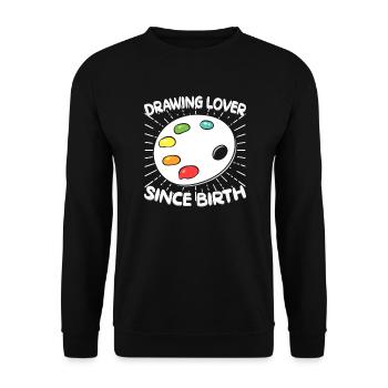 Drôle d’Art Peintre Amant Depuis Naissance Dessin Cadeau - Sweat-shirt Unisexe - noir - Devant - Alina (178cm) & Michal (187cm)