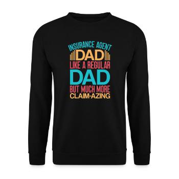Agent d’assurance Papa Plus Claim-Azing Drôle - Sweat-shirt Unisexe - noir - Devant - Alina (178cm) & Michal (187cm)