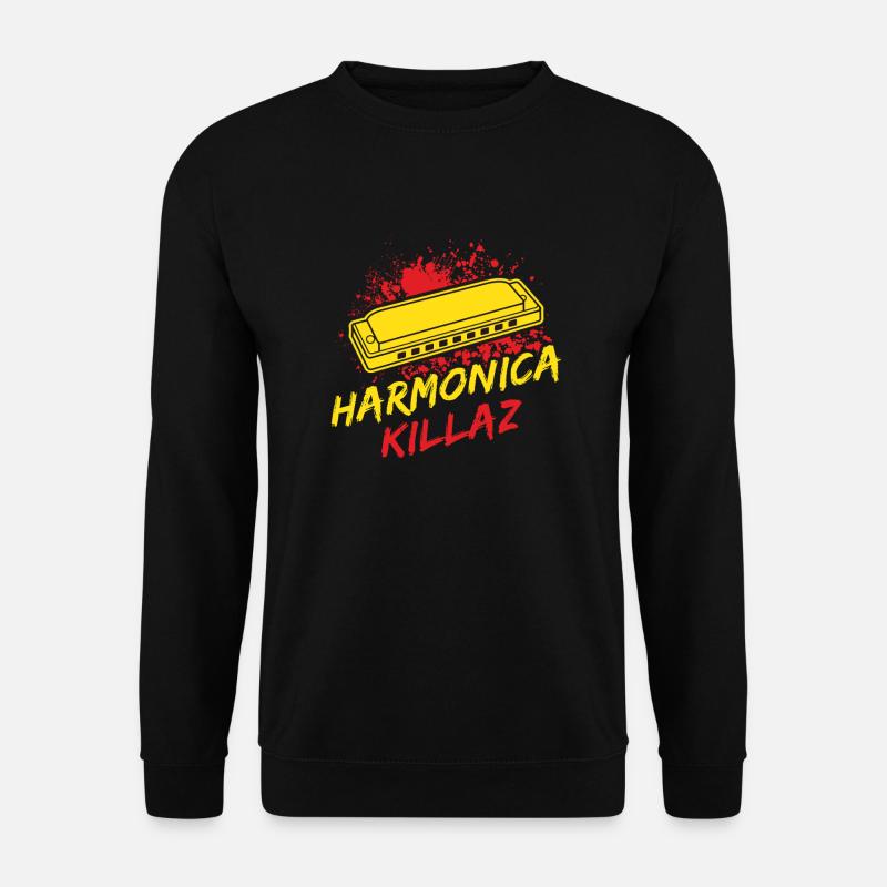 Funny Harmonica Player Killaz Harmonica - Unisex Pullover - Schwarz