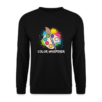 Funny Art Painter Color Whisperer Drawing - Unisex Pullover - Schwarz - Vorne - Alina (178cm) & Michal (187cm)