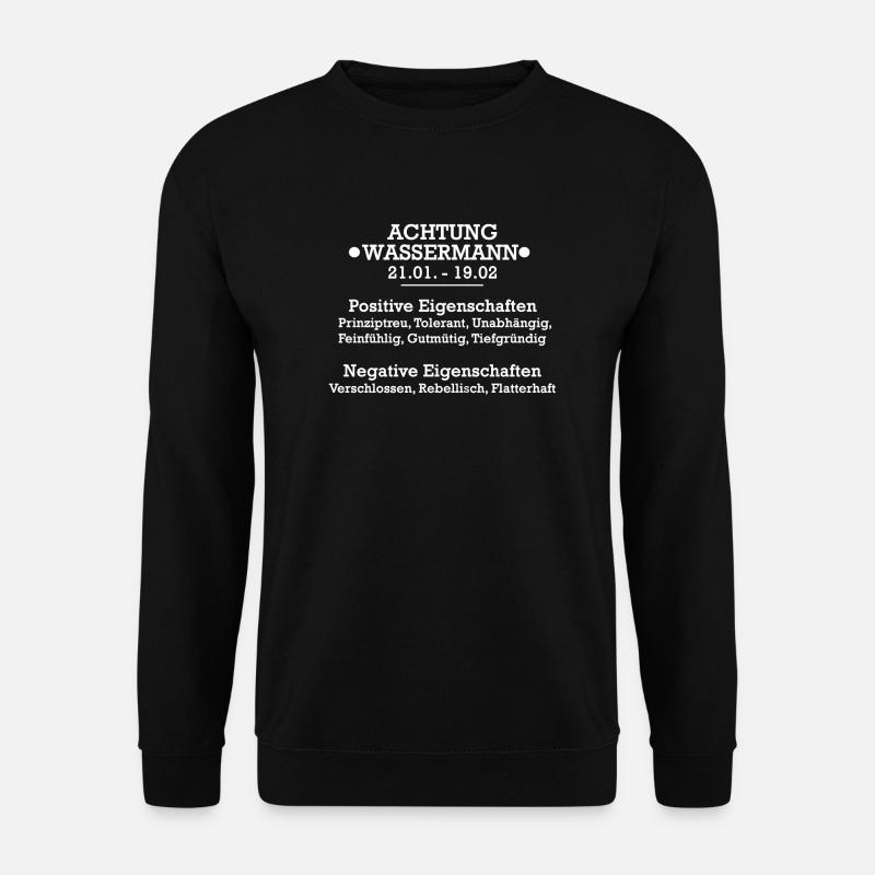 Wassermann, sternzeichen, Januar, Februar - Unisex Pullover - Schwarz