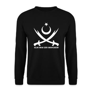 Aslini Inkar eden Haramzadedir - Unisex Pullover - Schwarz - Vorne - Alina (178cm) & Michal (187cm)