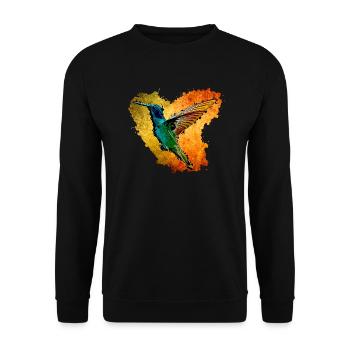 humming-bird - Unisex Sweatshirt - black - Front - Alina (178cm) & Michal (187cm)