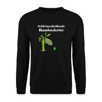 Schleimscheissende Bambuskröte | frog - Unisex Sweatshirt - black - Front - Alina (178cm) & Michal (187cm)