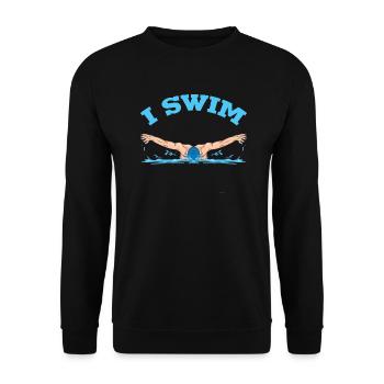 I swim - Unisex Sweatshirt - black - Front - Alina (178cm) & Michal (187cm)