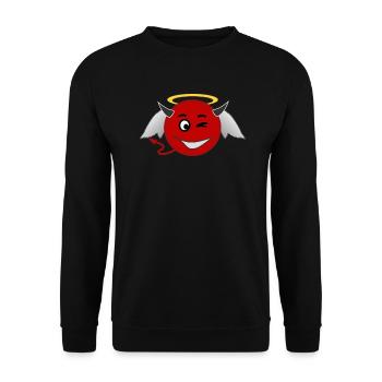 Devil angel devil and angel - Unisex Sweatshirt - black - Front - Alina (178cm) & Michal (187cm)