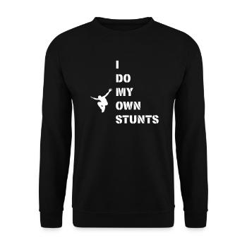 I do my own stunts, Parcour - Unisex Pullover - Schwarz - Vorne - Alina (178cm) & Michal (187cm)