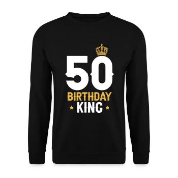 50. Geburtstag Mann Geschenk - Unisex Pullover - Schwarz - Vorne - Alina (178cm) & Michal (187cm)