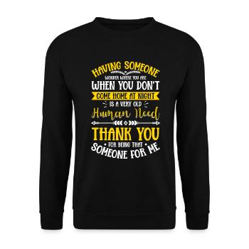 Valentins Tag Beziehung Liebes Spruch - Unisex Pullover - Schwarz - Vorne - Alina (178cm) & Michal (187cm)