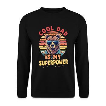 Cooler Papa ist meine Superkraft - Unisex Pullover - Schwarz - Vorne - Alina (178cm) & Michal (187cm)